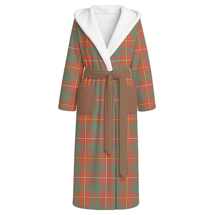 Scottish Bruce Ancient Clan Badge Tartan Flannel Hooded Bathrobe