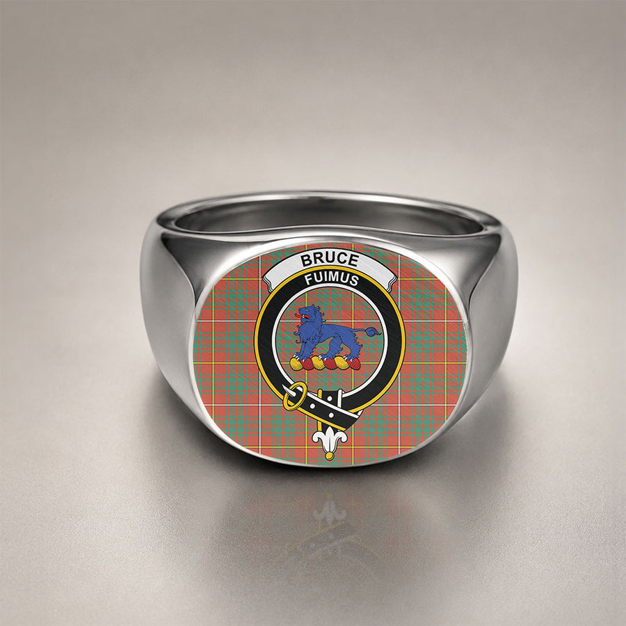 Scottish Bruce Ancient Clan Badge Tartan Ring