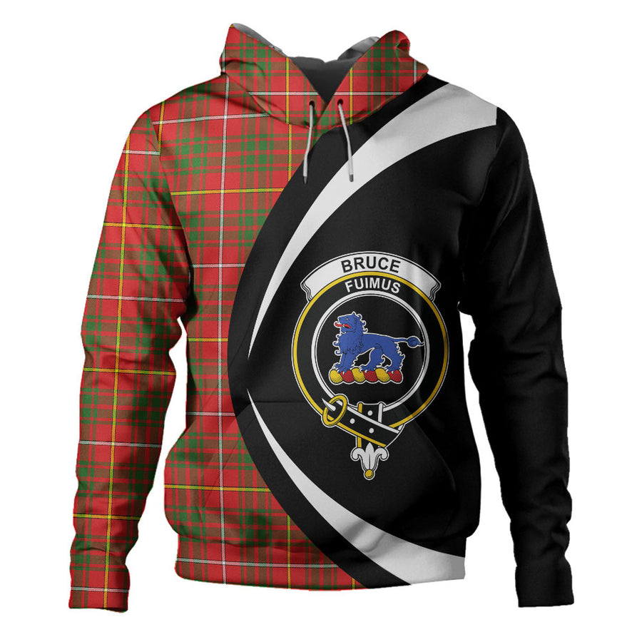 Scottish Bruce Modern Clan Badge Tartan Hoodie Circle Style