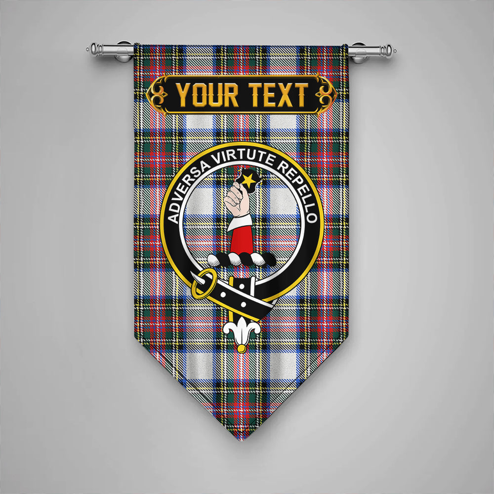 Dennistoun Tartan Crest Black Garden Flag - Gold Thistle Style main image 0