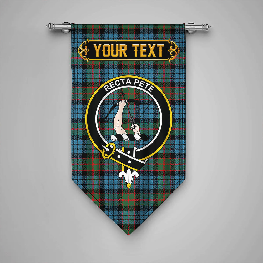 Fletcher of Dunans Tartan Crest Black Garden Flag - Gold Thistle Style