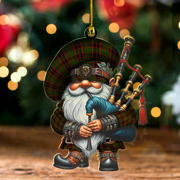 Scottish Buchan Clan Badge Tartan Bagpiper Gnome Ornament