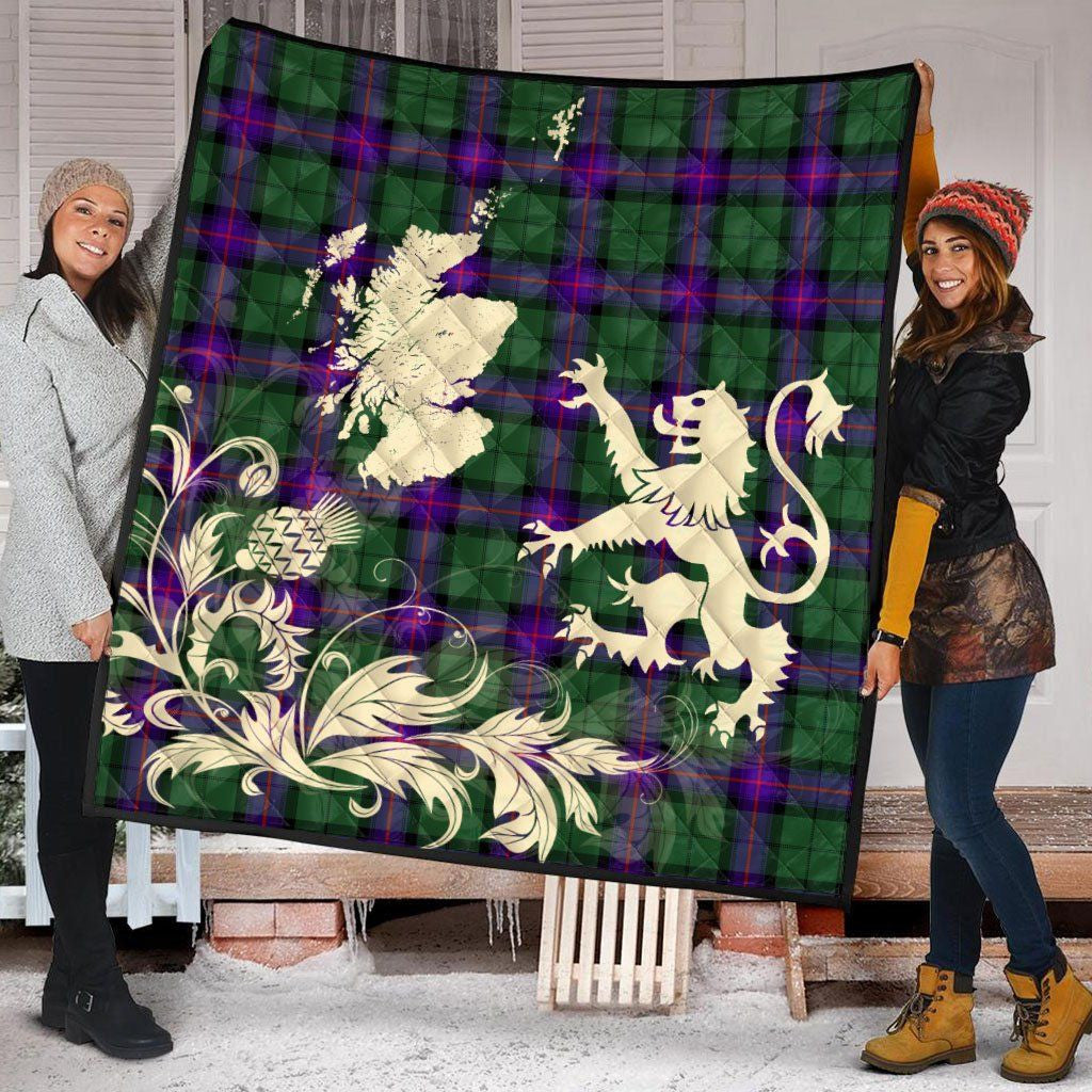 Haig Tartan Crest Premium Quilt - Gold Thistle Style