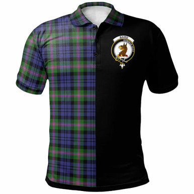 Broun Modern Tartan Polo Shirt Half of Me - Cross Style