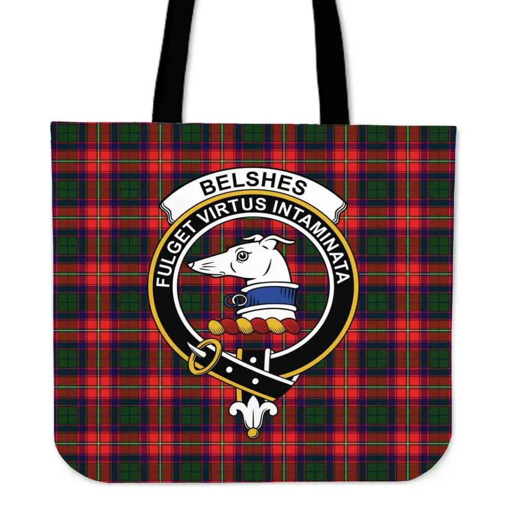 Byres Tartan Crest Leather Handbag
