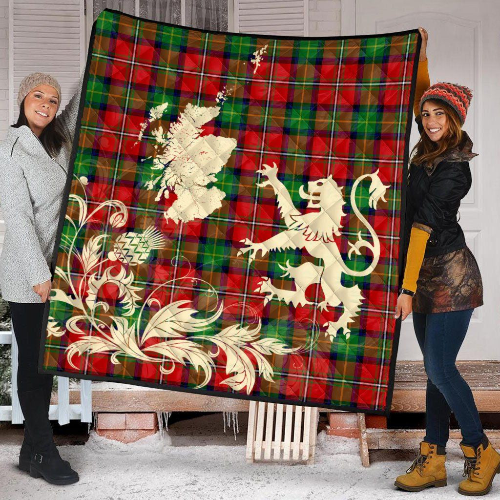 Scott Tartan Hoodie - Lion Rampant And Celtic Thistle Style