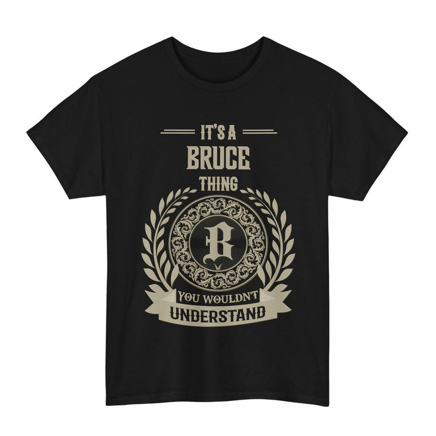 Scottish Bruce Clan Tartan Unisex T-Shirt - Vintage Family Name Tartan Plaid Black Color