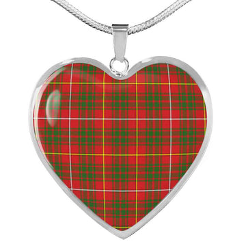Scottish Bruce Modern Tartan Necklace Heart