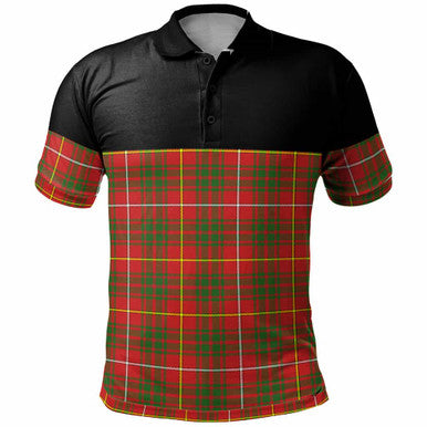 Scottish Bruce Modern Tartan Polo Shirt - Horizontal Style Front Side Tartan Plaid