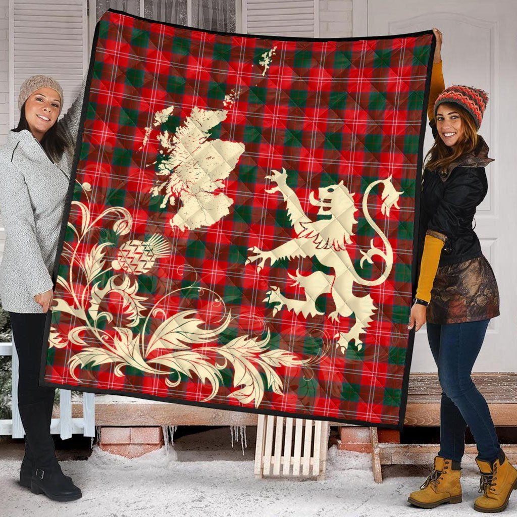 Orr Tartan Crest Premium Quilt - Gold Thistle Style main image 0