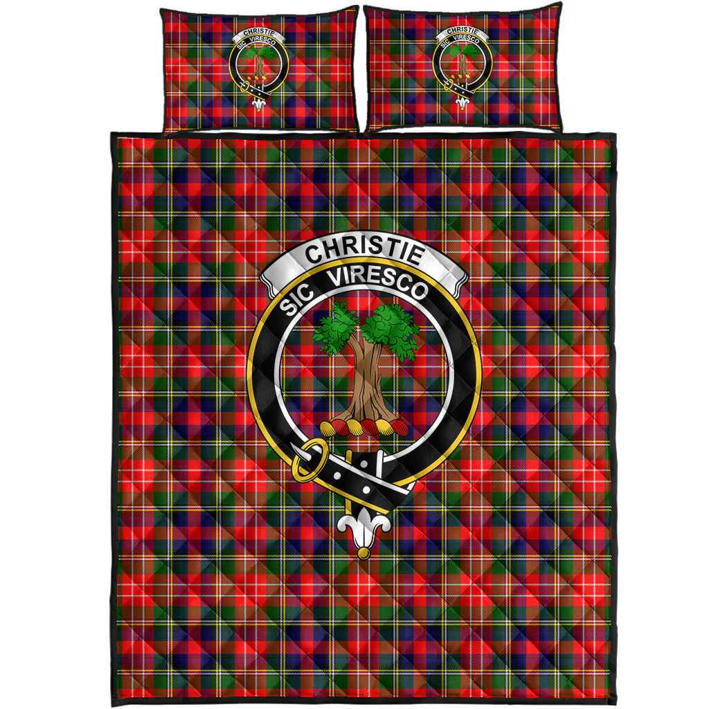 Leith Tartan Crest Premium Quilt - Gold Thistle Style