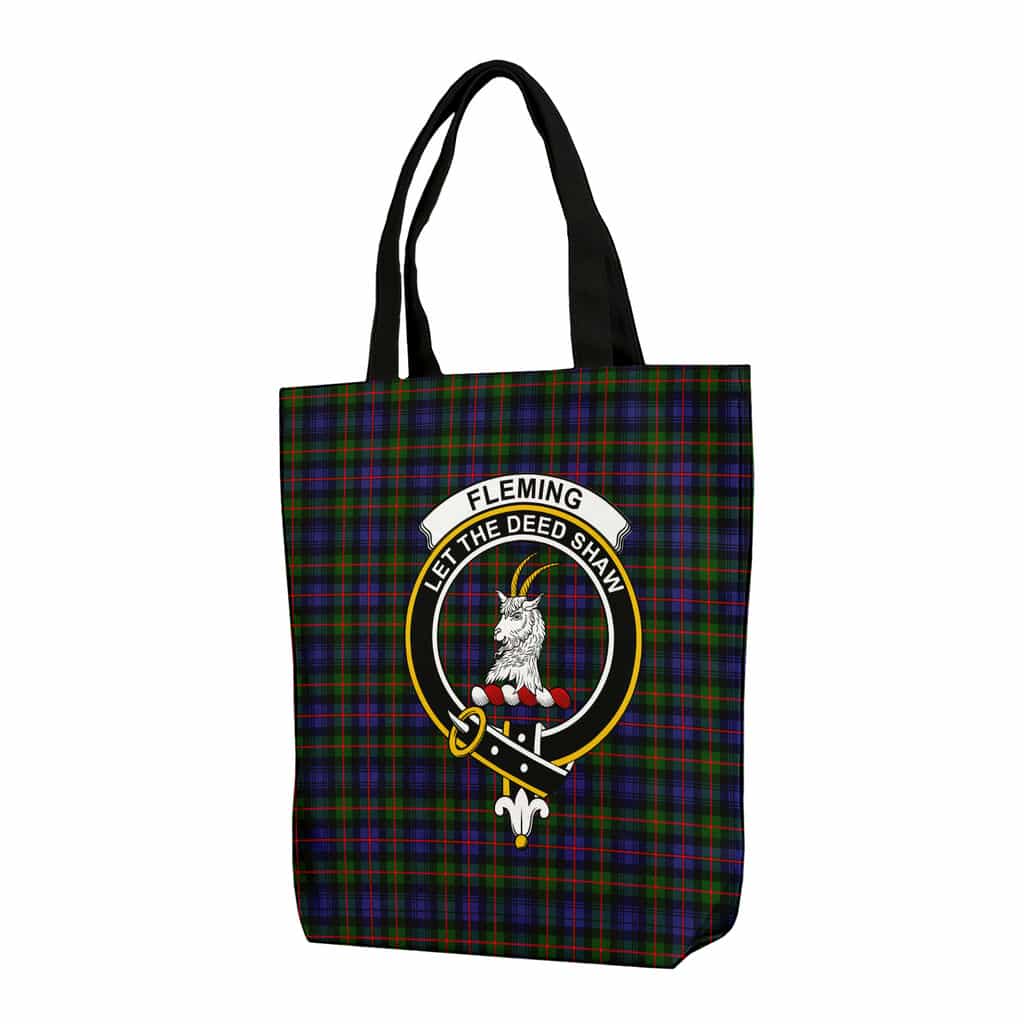 Fleming Tartan Crest Leather Tote Bag