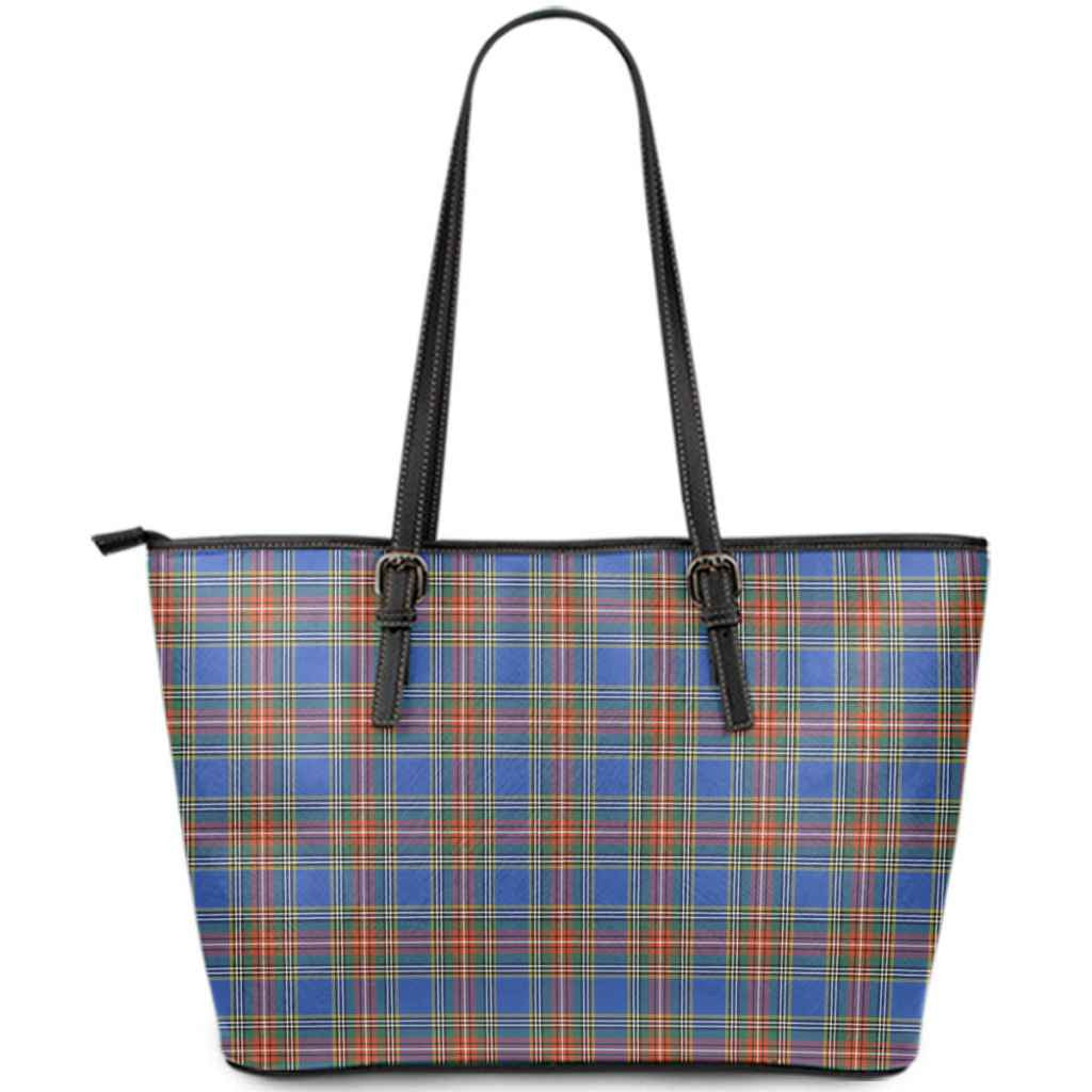 MacGregor Hunting Ancient Tartan Crest Leather Tote Bag
