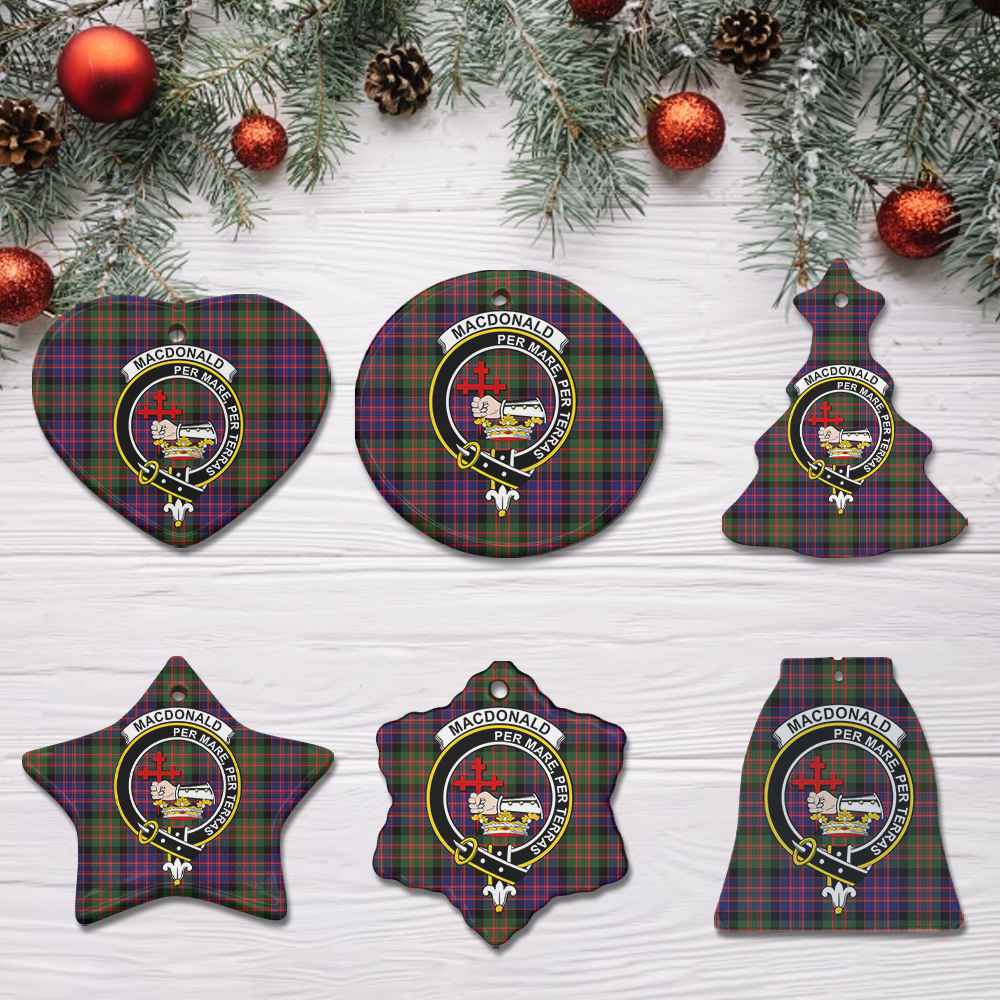 McDonald (Clan Ranald) Tartan Crest Wall Hanging Banner - Wood Pole main image 1