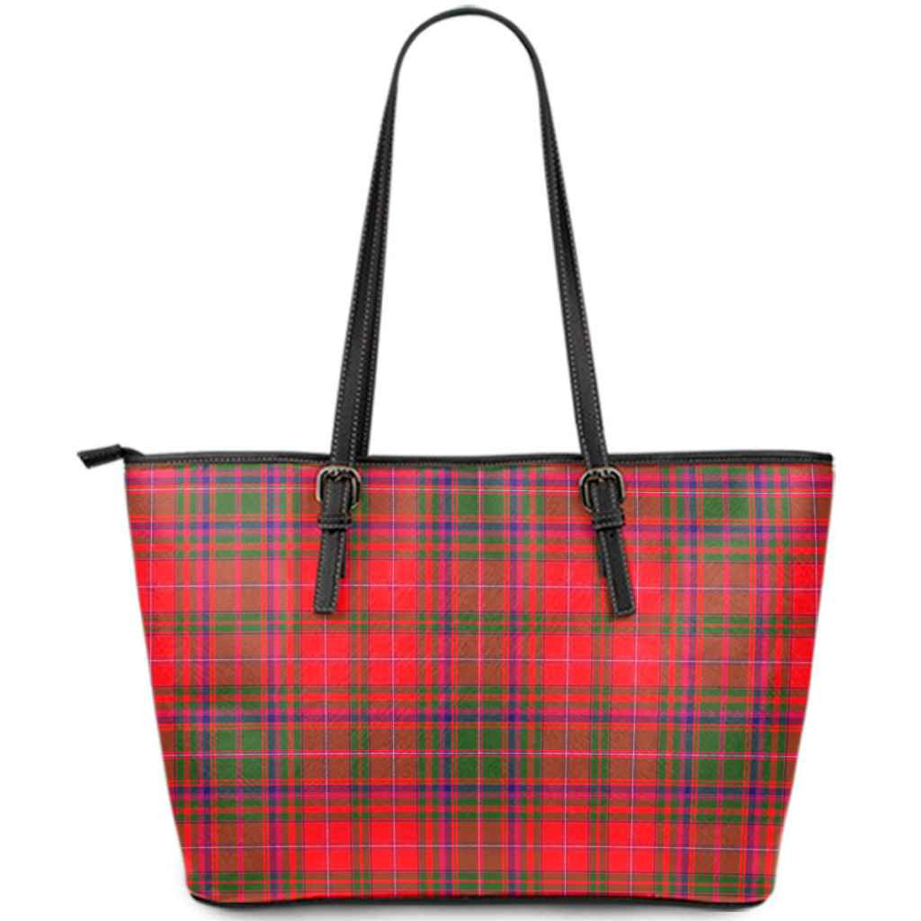 Turnbull Hunting Tartan Crest Leather Tote Bag