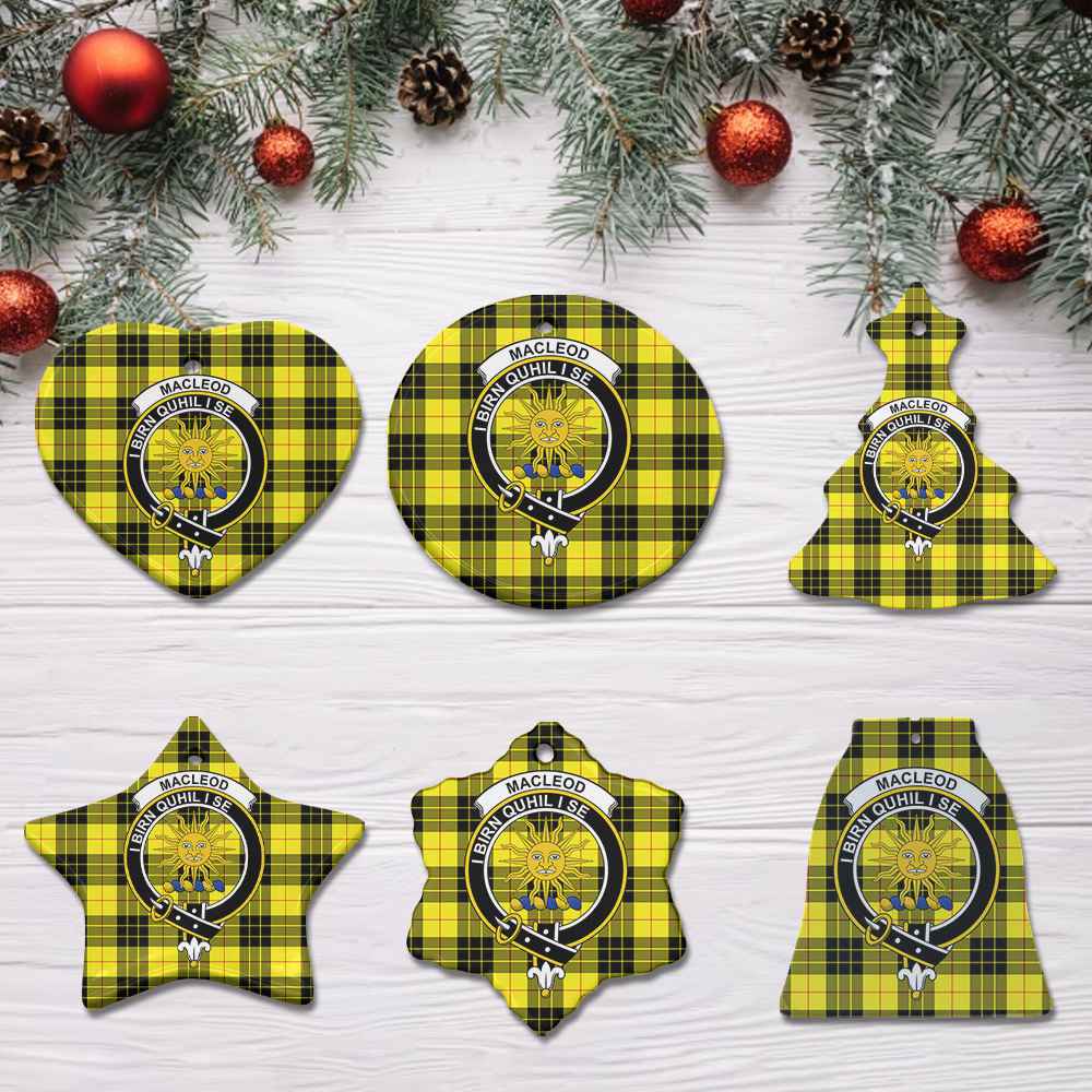 McLeod of Lewis Modern Tartan Crest Christmas Ceramic Ornament