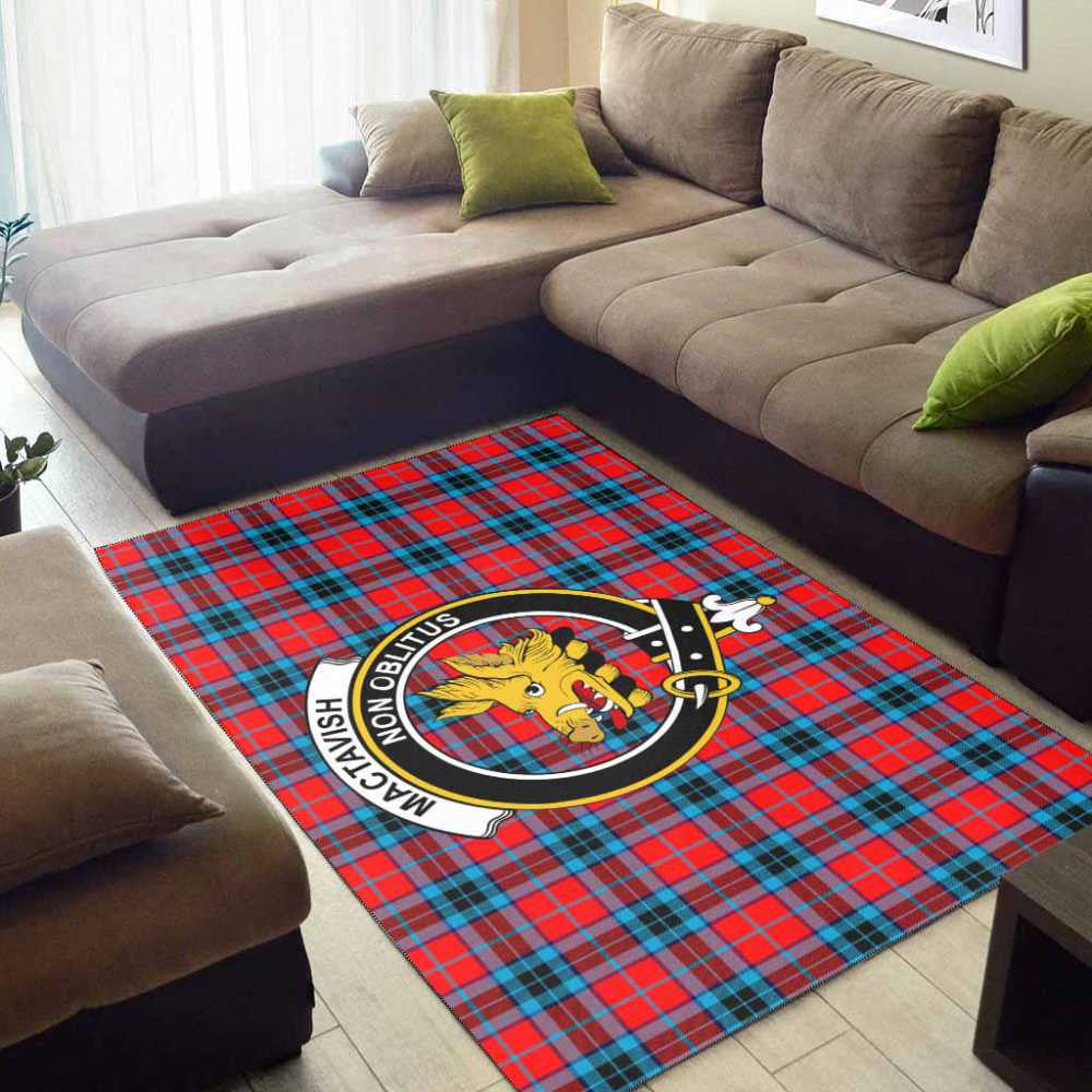 MacTavish Modern Tartan Crest Premium Blanket - Celtic Stag style