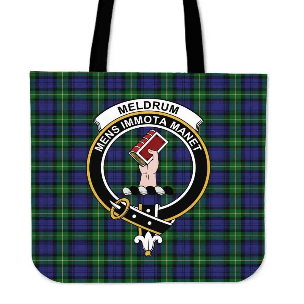 Drummond Clan Tartan Crest Leather Handbag