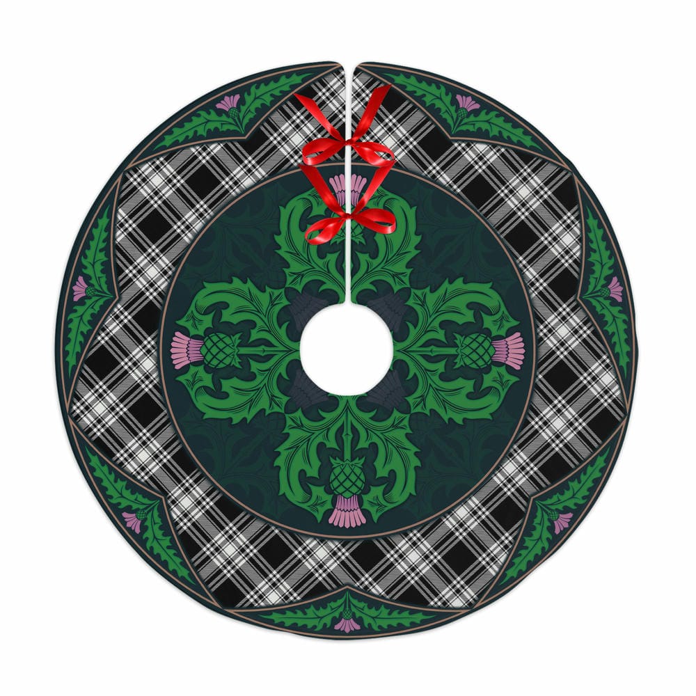 Douglas Grey Modern Tartan Christmas Tree Skirt