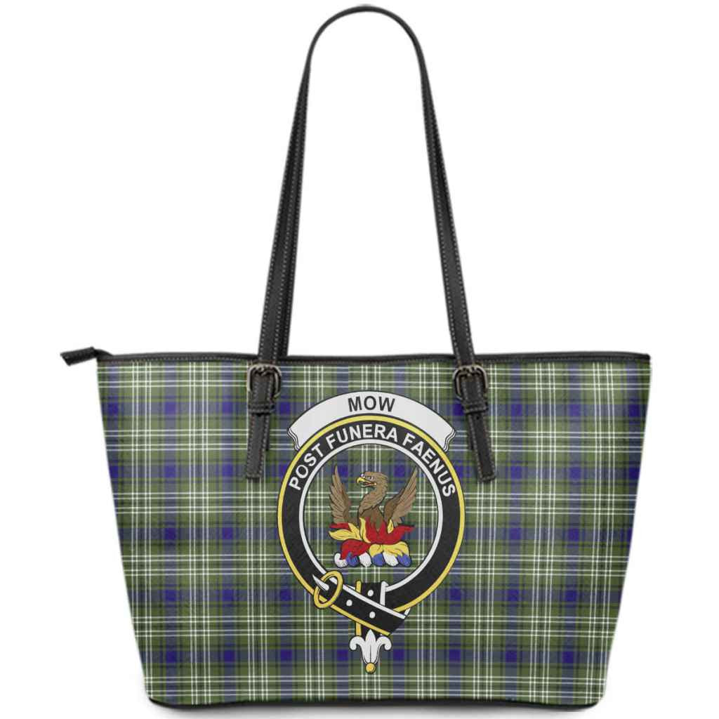 McIntosh Hunting Weathered Tartan Crest Leather Tote Bag