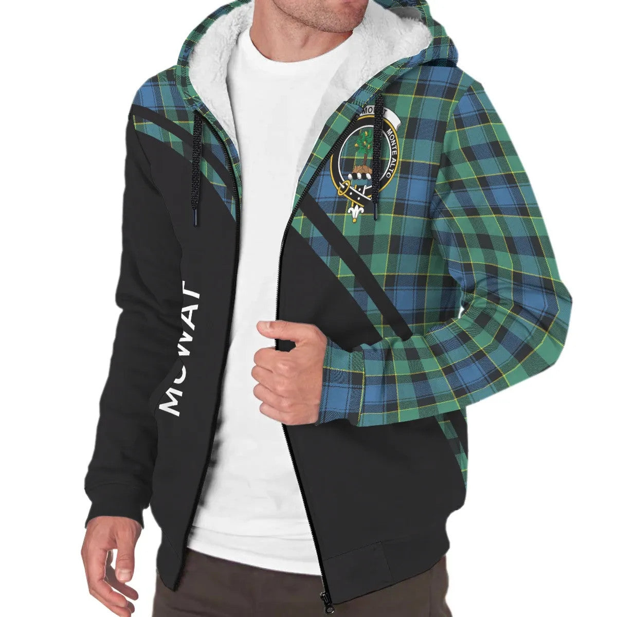 Scott Green Weathered Clan Half Of Tartan Hoodie main image 0