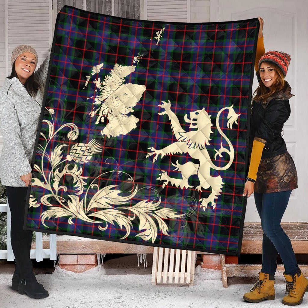 Adair Tartan T-shirt - Lion Rampant And Celtic Thistle Style