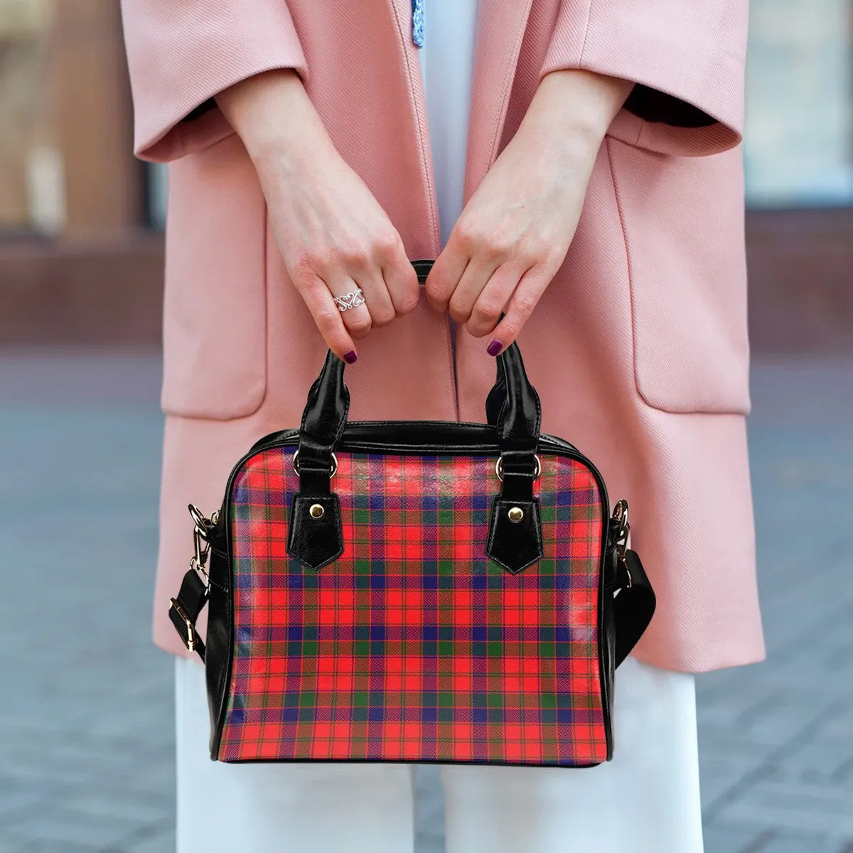Hepburn Tartan Crest Leather Handbag main image 1