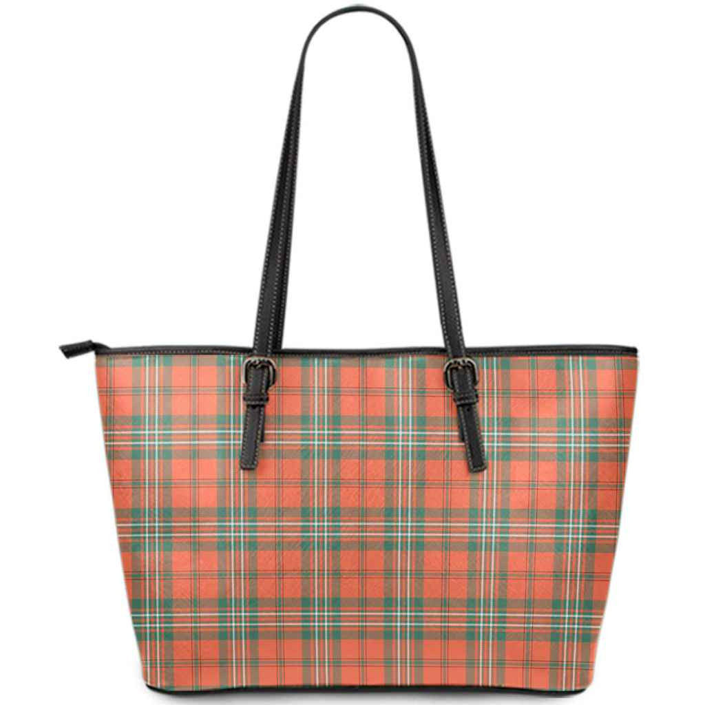 Scott Green Modern Tartan Leather Tote Bag Thistle Royal Style