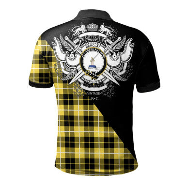 Scottish Barclay Dress Modern Clan Crest Tartan Polo Shirt - Military Logo Back Side Tartan Plaid