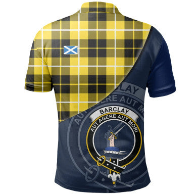 Scottish Barclay Dress Modern Clan Crest Tartan Polo Shirt - Bend Style Back Side Tartan Plaid