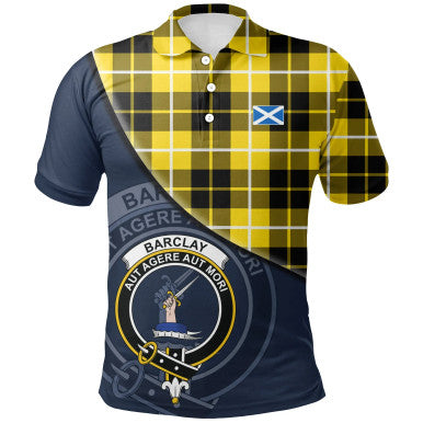 Scottish Barclay Dress Modern Clan Crest Tartan Polo Shirt - Bend Style Front Side Tartan Plaid