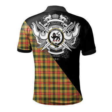 Scottish Baxter Modern Clan Crest Tartan Polo Shirt - Military Logo Back Side Tartan Plaid