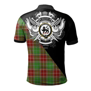 Scottish Baxter Clan Crest Tartan Polo Shirt - Military Logo Back Side Tartan Plaid