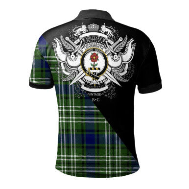 Scottish Dundas Modern 02 Clan Crest Tartan Polo Shirt - Military Logo Back Side Tartan Plaid