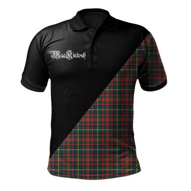Scottish Edmonstone Clan Crest Tartan Polo Shirt - Military Logo Front Side Tartan Plaid