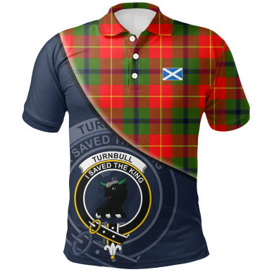 Scottish Turnbull Dress Clan Crest Tartan Polo Shirt - Bend Style Front Side Tartan Plaid