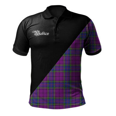 Scottish Forsyth Modern Clan Crest Tartan Polo Shirt - Military Logo Front Side Tartan Plaid