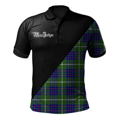Scottish Falconer Clan Crest Tartan Polo Shirt - Military Logo Front Side Tartan Plaid