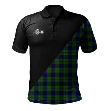 Scottish Gladstone Clan Crest Tartan Polo Shirt - Military Logo Front Side Tartan Plaid