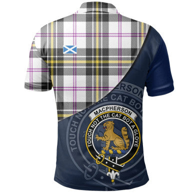 Scottish MacPherson Dress Modern Clan Crest Tartan Polo Shirt - Bend Style Back Side Tartan Plaid