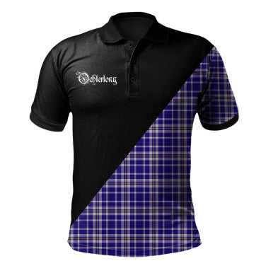 Scottish Ged Clan Crest Tartan Polo Shirt - Military Logo Front Side Tartan Plaid