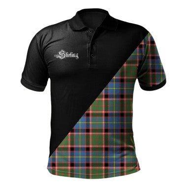 Scottish Gow Modern Clan Crest Tartan Polo Shirt - Military Logo Front Side Tartan Plaid