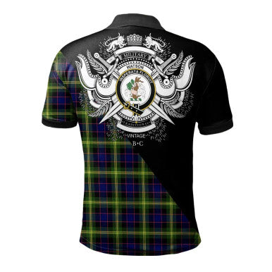 Scottish Graham of Montrose Modern Clan Crest Tartan Polo Shirt - Military Logo Back Side Tartan Plaid