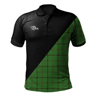 Scottish Gow of Skeoch Clan Crest Tartan Polo Shirt - Military Logo Front Side Tartan Plaid