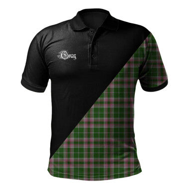 Scottish Gordon Modern Clan Crest Tartan Polo Shirt - Military Logo Front Side Tartan Plaid