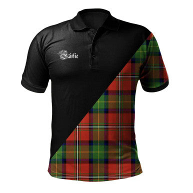 Scottish Gray Hunting Clan Crest Tartan Polo Shirt - Military Logo Front Side Tartan Plaid