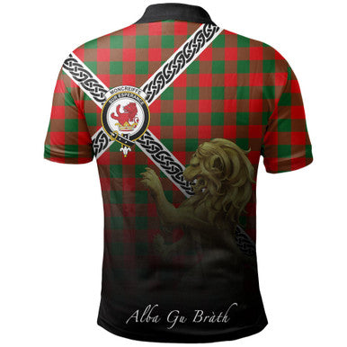 Scottish Moncrieffe Clan Crest Tartan Polo Shirt - Celtic with Scotland Lion Back Side Tartan Plaid