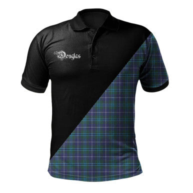 Scottish Grierson Clan Crest Tartan Polo Shirt - Military Logo Front Side Tartan Plaid