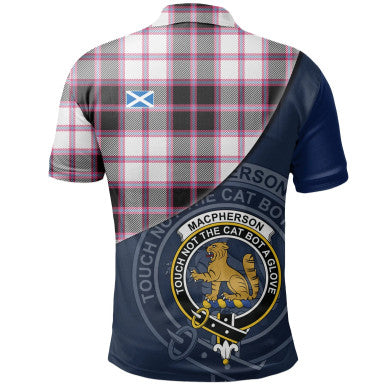 Scottish MacPherson Hunting Modern Clan Crest Tartan Polo Shirt - Bend Style Back Side Tartan Plaid