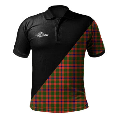 Scottish Home Modern Clan Crest Tartan Polo Shirt - Military Logo Front Side Tartan Plaid